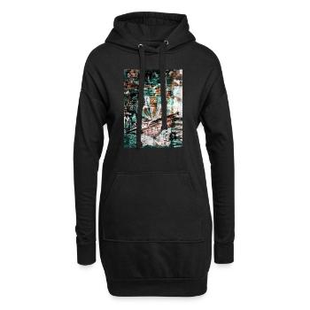 Street-Art - Hoodie-Kleid - Schwarz - Vorne