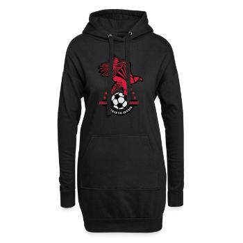 soccer foot aigle logo sport - Sweat-shirt à capuche long Femme - noir - Devant