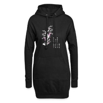 Sakura Haïku 桜の詩 ( poeme cerisier fleur - nature ) - Sweat-shirt à capuche long Femme - noir - Devant