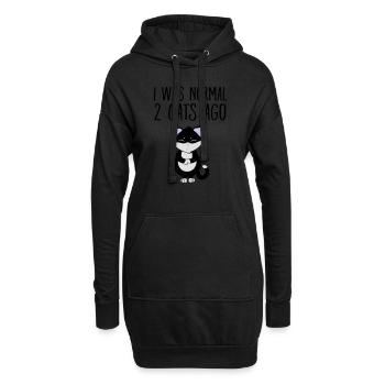 I Was Normal 2 Cats Ago - Sweat-shirt à capuche long Femme - noir - Devant