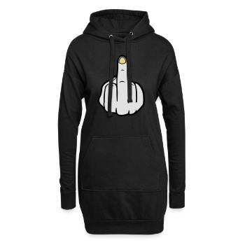 mittelfinger_colors - Hoodie-Kleid - Schwarz - Vorne
