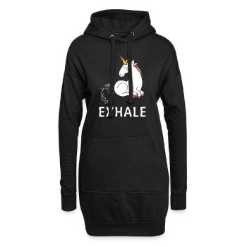 Exhale Unicorn - Hoodie Dress - black - Front