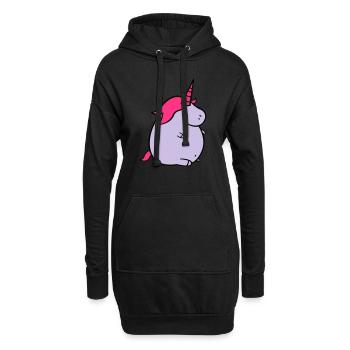 fat_unicorn_02 - Hoodie-Kleid - Schwarz - Vorne