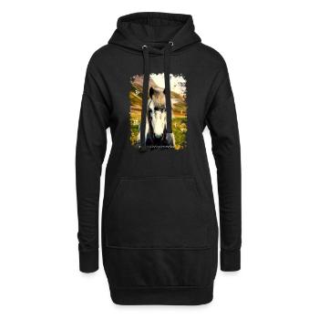 cheval - Sweat-shirt à capuche long Femme - noir - Devant