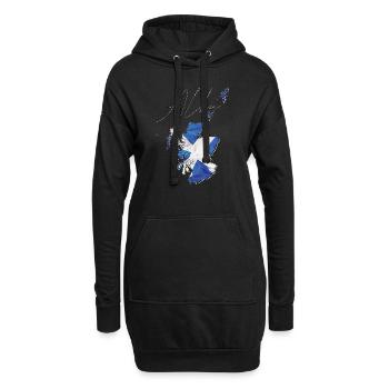 Scotland Flag in Scotland Map SC - Hoodie Dress - black - Front