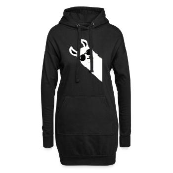 Lama Drôle de lunettes de soleil - Sweat-shirt à capuche long Femme - noir - Devant