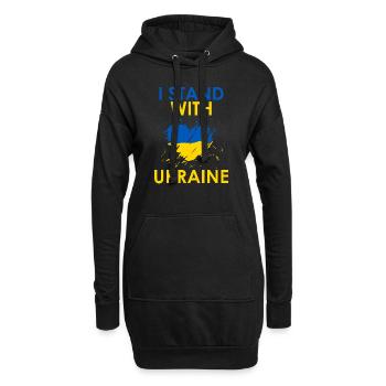 I Stand With Ukraine Herz - Hoodie-Kleid - Schwarz - Vorne