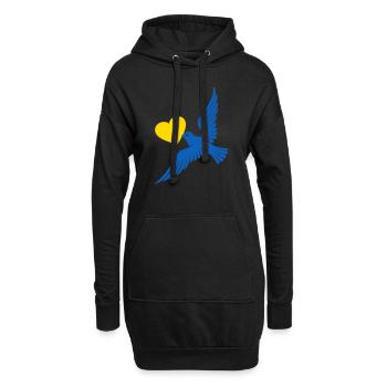 Frieden für die Ukraine - Hoodie-Kleid - Schwarz - Vorne