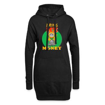 Chat Argent Agitant Chat Chat Ondulant Nouvel An Asisatic - Sweat-shirt à capuche long Femme - noir - Devant