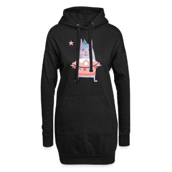 Geburtstag - Hoodie-Kleid - Schwarz - Vorne