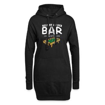Beliebt an der Bar, gefürchtet beim Kicker - Hoodie-Kleid - Schwarz - Vorne