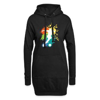 Schöne Fußball Geschenkidee Fußballer Design - Hoodie-Kleid - Schwarz - Vorne