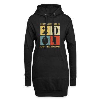 Original Kalender 2001 Vintage Geburtstag Rec - Hoodie-Kleid - Schwarz - Vorne
