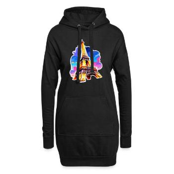 Eiffel tower #22 - Sweat-shirt à capuche long Femme - noir - Devant