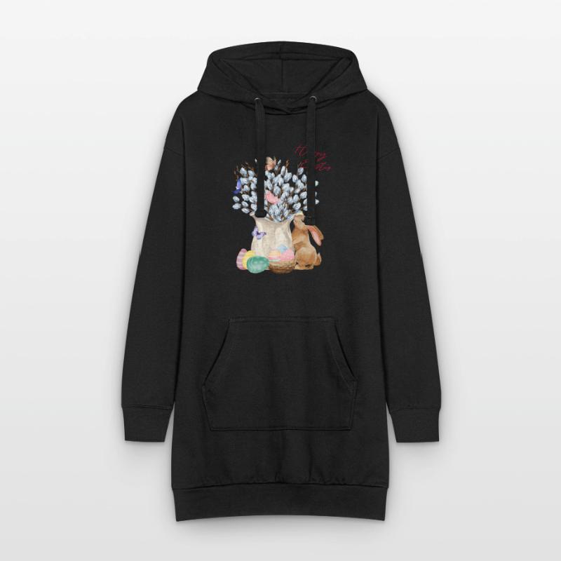 Happy Easter - Willow with Easter Eggs Hoodie Dress