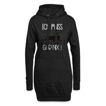 Chat, je n’ai rien à faire - Sweat-shirt à capuche long Femme - noir - Devant