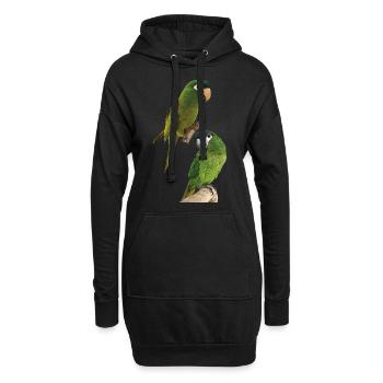 Le noble ara - Sweat-shirt à capuche long Femme - noir - Devant