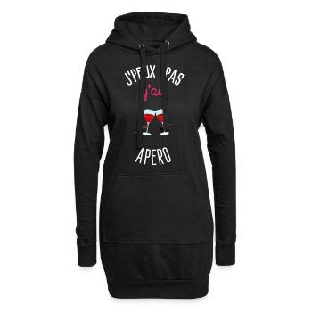 Ich kann keinen Aperitif haben - Hoodie-Kleid - Schwarz - Vorne
