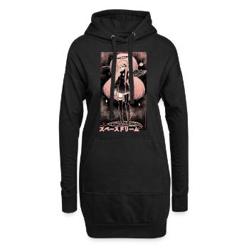Dunkler Weltraumtraum - Hoodie-Kleid - Schwarz - Vorne