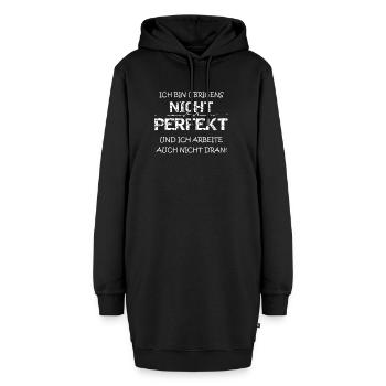 Nicht perfekt - Hoodie-Kleid - Schwarz - Vorne - AI Model Female 172 light (172cm)