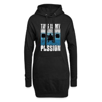 C’est ma passion Musculation Bodybuilder GYM - Sweat-shirt à capuche long Femme - noir - Devant