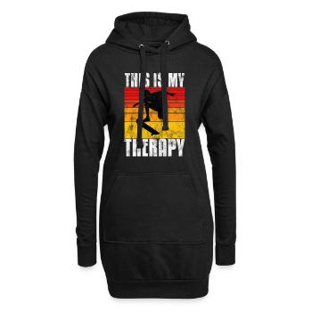 This is My therapy Skateboard Skateboarder Skate - Hoodie Dress - black - Front