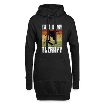 This is My therapy Skateboard Skateboarder Skate - Hoodie Dress - black - Front