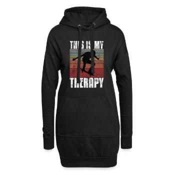 This is My therapy Skateboard Skateboarder Skate - Hoodie Dress - black - Front