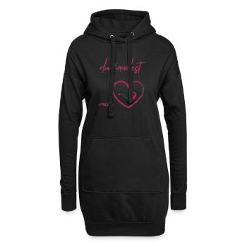 tu as trouvé mon cœur en allemand - Sweat-shirt à capuche long Femme - noir - Devant