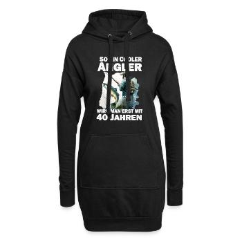40 Geburtstag Angler Angeln 40 Jahre Spruch - Hoodie-Kleid - Schwarz - Vorne