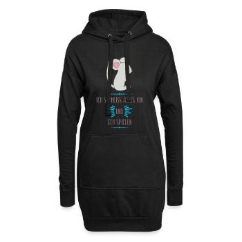 Maus Spielzeit Cartoon - Hoodie-Kleid - Schwarz - Vorne