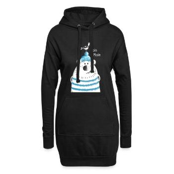 Moin Moin Seebär - Bär - Comic - Nordsee - Hoodie-Kleid - Schwarz - Vorne