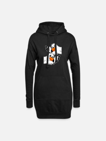 Möwe Möwen - Hoodie-Kleid - Schwarz
