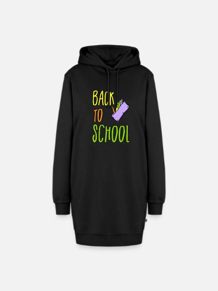 school back to school - Hoodie-Kleid - Schwarz