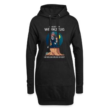 Le bûcheron et ses outils - Sweat-shirt à capuche long Femme - noir - Devant
