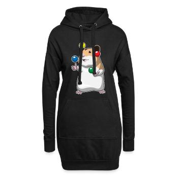 Jongleur hamster jongleur - Sweat-shirt à capuche long Femme - noir - Devant