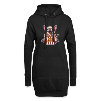 Popcorn Kino Katze Filme Film Filmabend - Hoodie-Kleid - Schwarz - Vorne