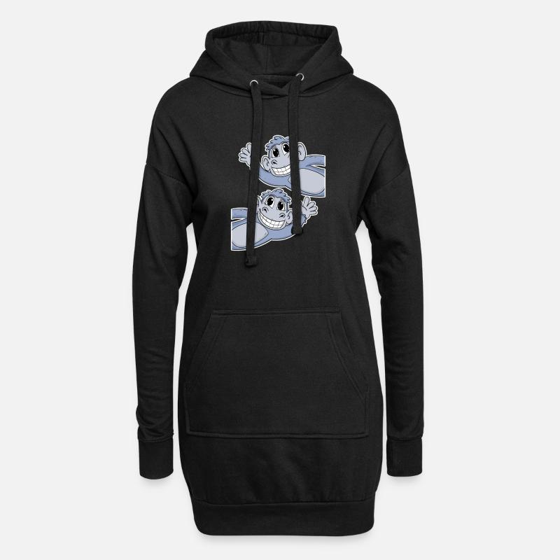 Affe Affen - Hoodie-Kleid - Schwarz