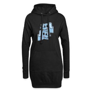 Elefant Elefanten - Hoodie-Kleid - Schwarz - Vorne