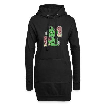 Tortues tortues - Sweat-shirt à capuche long Femme - noir - Devant