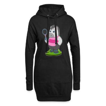 Raquette de tennis de tennis à cheval - Sweat-shirt à capuche long Femme - noir - Devant