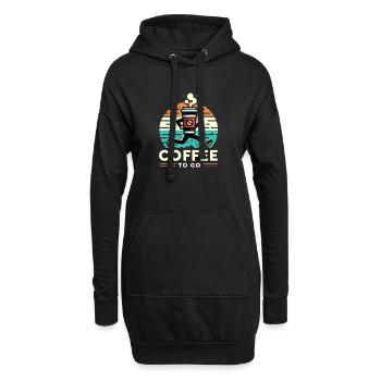 Coffee to go - Hoodie-Kleid - Schwarz - Vorne