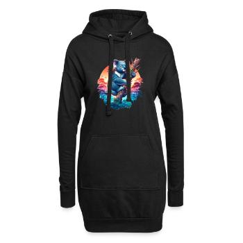 Koala - Sweat-shirt à capuche long Femme - noir - Devant