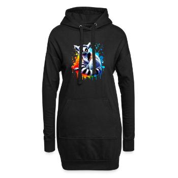 Lemur - Hoodie-Kleid - Schwarz - Vorne
