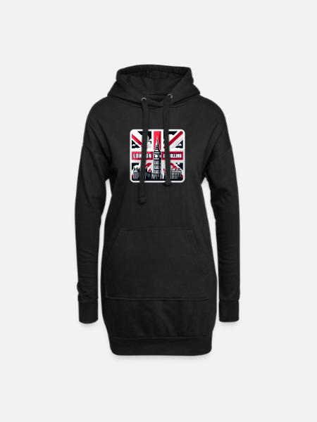 London is Calling - Hoodie Dress - black