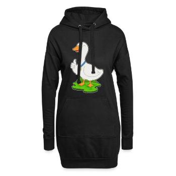 Ente Medaille - Hoodie-Kleid - Schwarz - Vorne