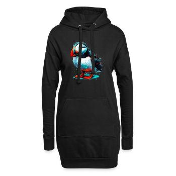 Papageitaucher - Hoodie-Kleid - Schwarz - Vorne
