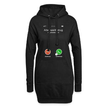 Arbeitszeitbetrug Anruf Lustiges Design - Hoodie-Kleid - Schwarz - Vorne