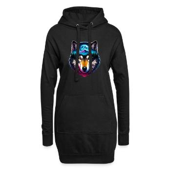 Loup - Sweat-shirt à capuche long Femme - noir - Devant