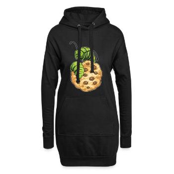 Biscuit chenille - Sweat-shirt à capuche long Femme - noir - Devant